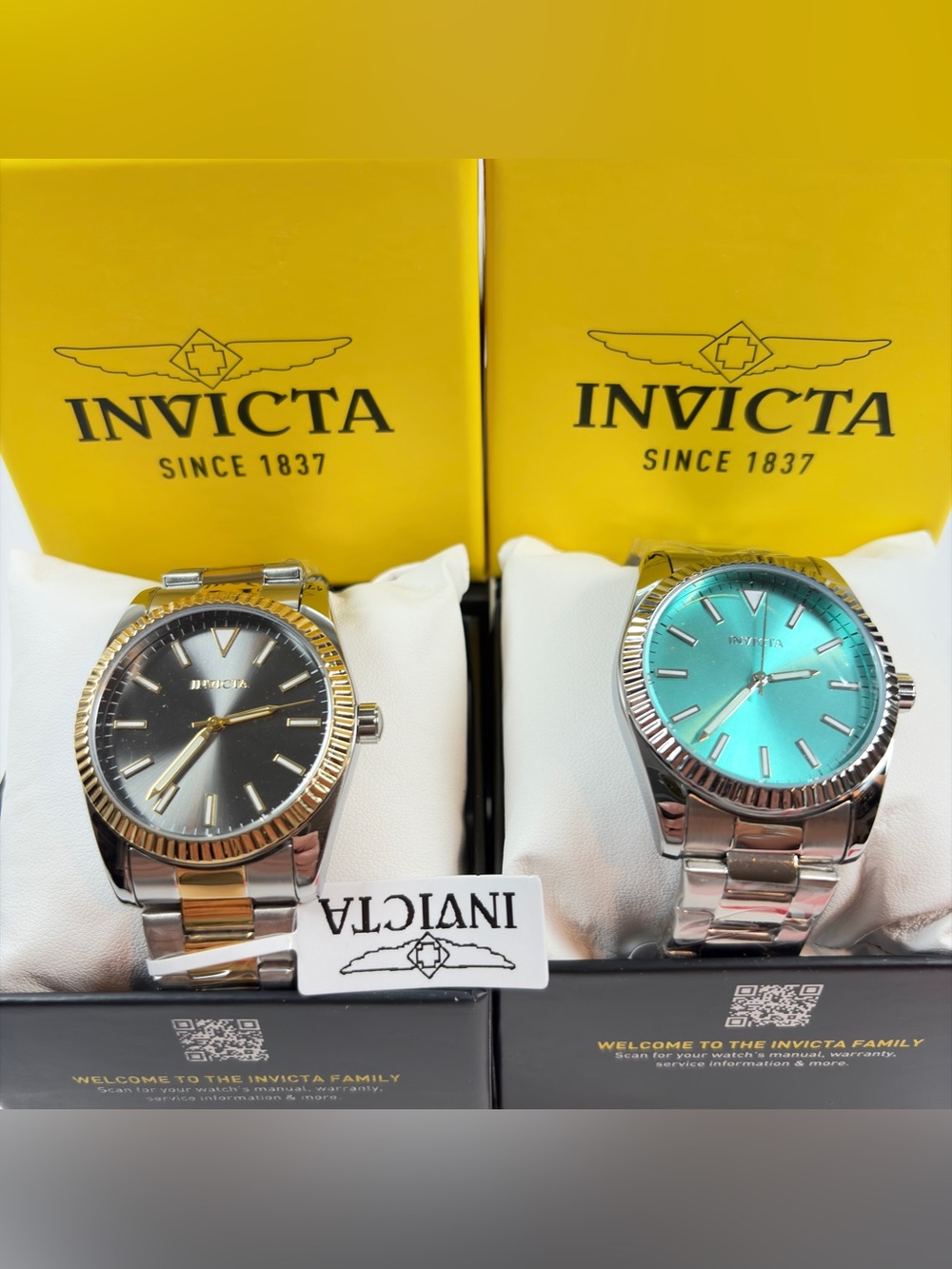 Invicta Celestial 40mm Men’s Dual Watch Set with Black and Turquoise Dials